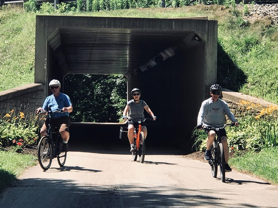 People riding bike on the Holmes County Bike Trail